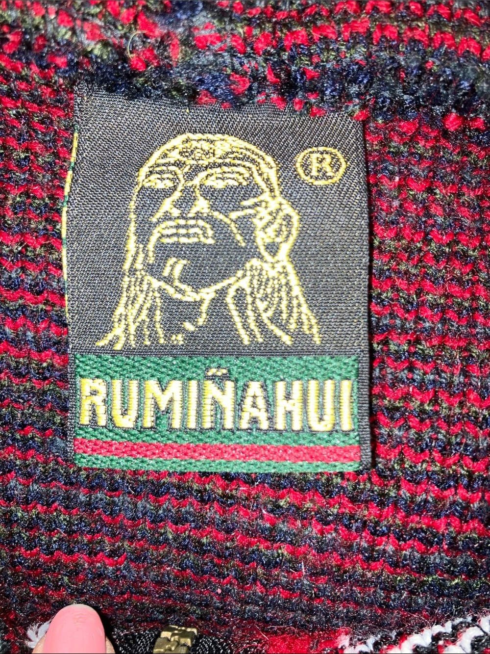 Red Buffalo Graphic Wool Zip-Up Hooded Sweater - Picture 6 of 11